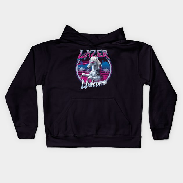 Lazer Unicorn Kids Hoodie by Vincent Trinidad Art